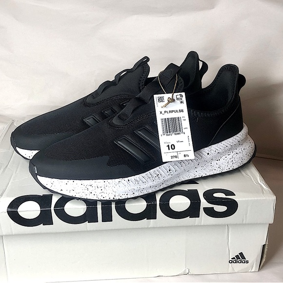 ADIDAS CLOUDFOAM X_PLRPULSE Black w Speckled Soles Slip On Shoes Sz 10 NIB - Picture 1 of 17